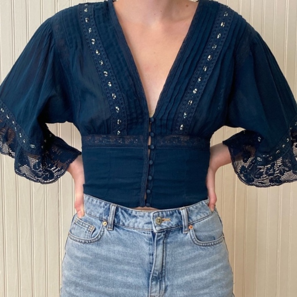 Free People Airy Corset Crop Top